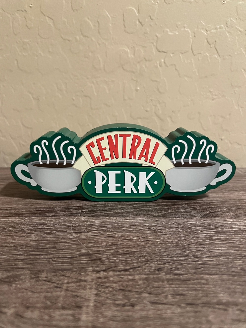 Friends Central Perk Logo Block Display Coffee Sign Wall Display Green NWT
